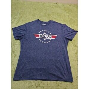 Top Gun Shirt Mens XL Blue Heather Maverick Movie Graphic Tee Maverick XL
